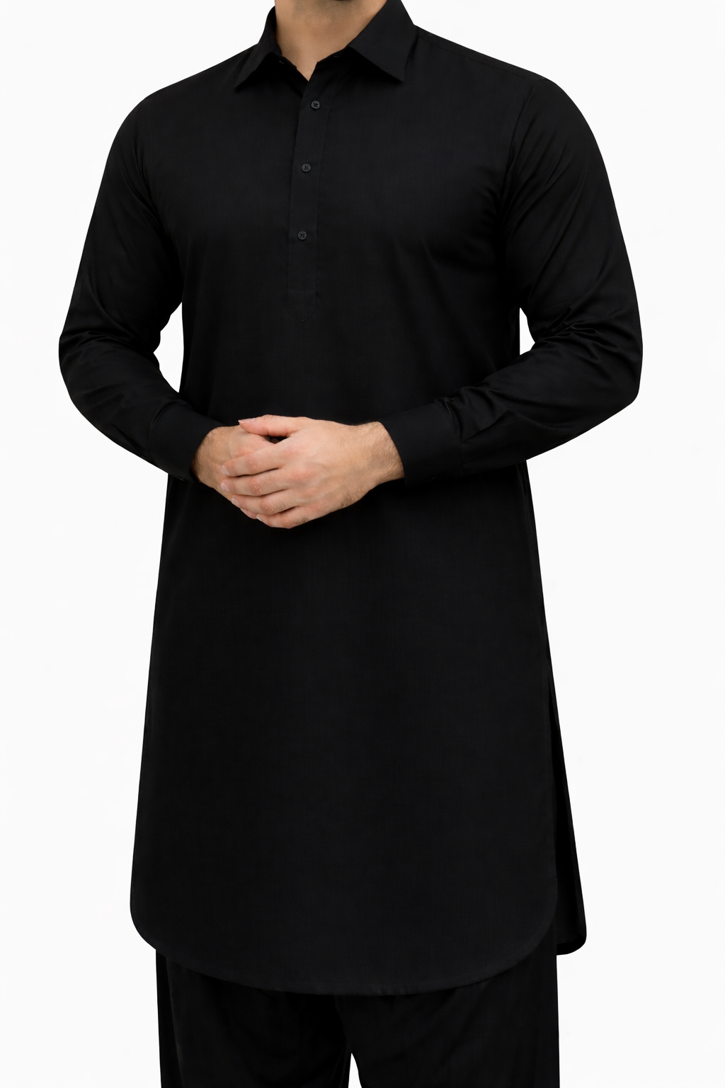 Black Shalwar Kameez Wash and Wear for Men