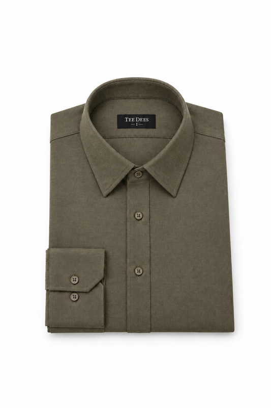 Men's Greenish Brown Shalwar Kameez - Premium Worsted Woolen