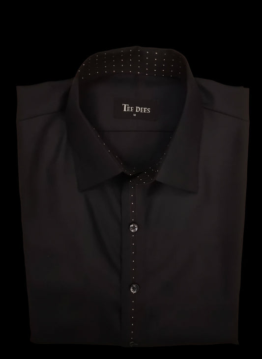 Navy Bue Shalwar Kameez with Contrast - Poly-Viscose